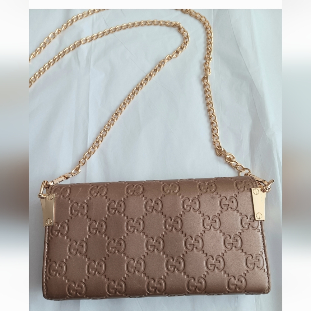 Gucci Heart GG Logo Leather Long Pink Wallet Crossbody * Pinker Color In Person* - Picture 3 of 14